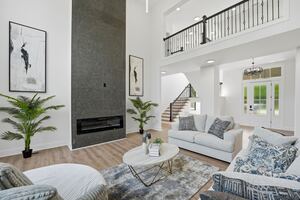 White Fawn Lane living room fireplace